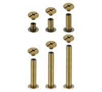 QUARKZMAN 50 Ensembles Rivets à Vis Chicago Métal Tête Phillips Bronze | 5 Tailles, Vis de Fixation Clou Rivet Goujon pour Bricolage Ceinture en Cuir Sac Reliure