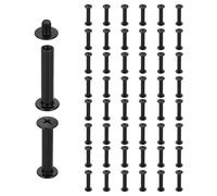 QUARKZMAN 50 Jeu Vis Chicago M4 x 25mm 27mm Longueur Métal Phillips Noir | Clou Rivet Goujon Vis Boulons Rivets Borne De Fixation Vis Pour DIY Ceinture Sac Cuir Reliure Livre