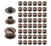 QUARKZMAN 50 Jeu Vis Chicago M4 x 4mm 6mm Longueur Metal Cuivre Rouge | Phillips, Clou Rivet Goujon Boulon Rivets Attache Vis pour DIY Ceinture Sac Livre Reliure