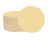 QUARKZMAN 50 Pcs 75 mm 3 Pouces Disque de Ponçage 180 Grain Papier de Verre à Crochet et Boucle Pads pour Ponceuse Orbitale Aléatoire pour Travail du Bois Automobile Métal, Or