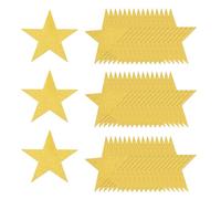 QUARKZMAN 50 Pcs Etoiles Pailletées Découpées, Forme D'Etoile en Papier Pailleté 5 Pouces, Confettis Découpés pour Tableau D'Affichage Mur Décoration De Fête Fournitures, Doré