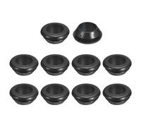 QUARKZMAN 50 Pcs Passe Fil Caoutchouc, 14mm ID, 17mm Diamètre du Trou d'Installation Bouchon de Trou Caoutchouc Creux à Double Face Rond Joint d'Étanchéité pour Câblage Électrique, Noir
