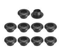 QUARKZMAN 50 Pcs Passe Fil Caoutchouc, 8mm ID, 10mm Diamètre du Trou d'Installation Bouchon de Trou Caoutchouc Creux à Double Face Rond Joint d'Étanchéité pour Câblage Électrique, Noir