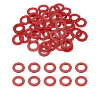QUARKZMAN 50 Pcs Rondelles Plates En Nylon 20mm ID 36mm OD 3mm Épaisseur Rondelles Lisses Grommets Joint En Plastique Fixation D'étanchéité Espaceur Anneau De Joint Pour Tuyau D'eau, Rouge