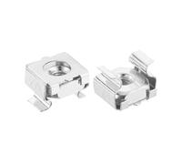 QUARKZMAN 50 Pièces Écrou en Cage à Encliqueter M4 x 0,7 mm Argent | Écrous en Cage Écrou Métrique en Acier au Carbone Zingué pour Armoire de Rack Serveur