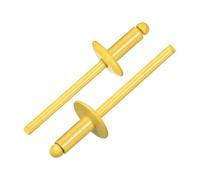 QUARKZMAN 50 Pièces Rivets Aveugles en Aluminium 4 x 10 mm, Prise En Aluminium Et Axe En Acier, Rivets à Fixation à Large Collerette pour Réparation Automobile, Meuble, Bricolage, Jaune