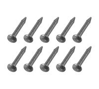 QUARKZMAN 500Pcs Petits Clous De Quincaillerie, 1 x 8mm Clou À Tête Ronde En Acier Au Carbone Clou De Finition Standard Pour Travaux De Domestique De Photos Projets DIY, Noir Métallique