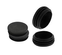 QUARKZMAN 50mm Diamètre Rond Plastique Bouchons x 4PCS Plastiques Fin Bouchons Insert pour Métal Tube, Clôture, Glide Insert, Tuyau Poteau, Chaises et Meubles, [Noir]