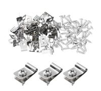 QUARKZMAN 50pcs 0.12"Fixation Grillage Rigide Clips pour clôture avec 40vis | Clips de Fil de Clôture, Clips en Acier Inoxydable avec Vis, fixation grillage rigide sur poteaux métal, clips grillage