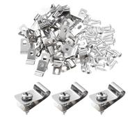 QUARKZMAN 50pcs 0.16"Fixation Grillage Rigide Clips pour clôture avec 40vis | Clips de Fil de Clôture, Clips en Acier Inoxydable avec Vis, fixation grillage rigide sur poteaux métal, clips grillage