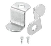 QUARKZMAN 50pcs Attache Cadre Agrafe Forme Z 12mm avec 1 Trou de Fixation | Attache Tableau Tournante Cadre Photo et Miroir, Montage de Peinture sur Toile avec Vis, Argent