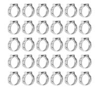 QUARKZMAN 50Pcs Collier De Serrage À Oreille Unique 12.8-15.2mm Argent | En Acier Inoxydable 304 Poli, Sans Crans Pour Raccords De Tuyaux Automobiles Câblage D'appareils Ménagers Et Tuyaux