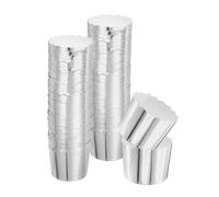 QUARKZMAN 50Pcs Emballages pour Cupcakes pour Mariage, Caissettes en Papier pour La Cuisson et Moule à Muffins pour Fournitures de Fête de Mariage Argent