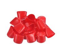 QUARKZMAN 50pcs Embouts en Caoutchouc, 30 mm ID Vis Filetage Protecteur en PVC Embouts de Protection Flexible pour Tube Métallique, Câbles, Fils, Tige, Écrou et Cache Boulon, Rouge