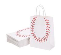 QUARKZMAN 50pcs Sacs Cadeaux Baseball Avec Poignées En Gros, 3.1"x8.3"x5.9" Sacs Cadeaux Baseball Sacs Faveurs Sportives Pour Enfants Thème du sport, Thème Sac Cadeau, Blanc