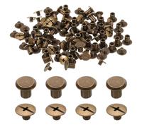 QUARKZMAN 50set M5 x 7mm Chicago Screw Métal Phillips Tête Vis à Rivet Post Clou Rivet Stud Vis Rivets pour DIY Ceinture en Cuir Sac Artisanat Reliure, Bronze