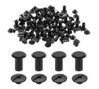 QUARKZMAN 50set Vis Chicago Métal Tête Phillips Vis À Fixer Clou Rivet Noir | Goujon Rivets Pour DIY Ceinture En Cuir Sac Reliure, M5 x 10mm