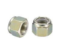 QUARKZMAN 5Pcs 1/2"-20 Ecrous Hexagonaux Autobloquants À Insert Nylon, Écrous Autobloquants En Acier Au Carbone À Insert Nylon Pour Fixations De Construction, Couleur Zinc&Blanc