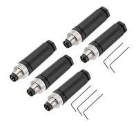 QUARKZMAN 5Pcs 3 Pin M8 Connecteur Aviation Mâle Fiche de Câble A Codage 8mm Connecteur de Capteur Circulaire Étanche Ip67 pour Câble
