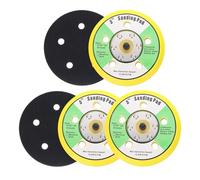 QUARKZMAN 5pcs 5 Pouces Disques De Ponçage À Dos crochet Jaune Noir | Avec Filetage 5/16"-24, Pour Disques De Ponçage Finition Polissage Et Lustrage Diamant