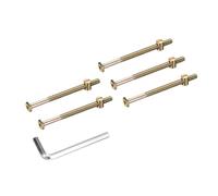 QUARKZMAN 5pcs Boulons pour Cadre de Lit, M8x110mm Vis à Tête Hexagonale Interne avec Écrous Barillet, Assortiment Remplacement Quincaillerie Clé M5, Vis de Fixation pour Meuble Chaise Lits