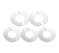 QUARKZMAN 5Pcs Bride Murale Divisee, Auto-Adhesive Rond Plaque D'Escutcheon En Acier Inoxydable Couverture Decorative De Trou Murale 5.3mm Hauteur Pour 72mm Dia Tuyaux Toilette Drain