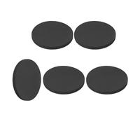 QUARKZMAN 5Pcs Disques En Caoutchouc Solides, 60mm OD x 6mm Épais coussins Anti-Dérapants Sans Adhésif Espaceurs En Caoutchouc Joint Plat Rond Pour Meubles Électroménagers Bricolage, Noir
