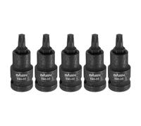 QUARKZMAN 5pcs Douille Torx T40 55mm/2.17" Longueur 1/2" Entrainement Carré | astre 6 Pointes Extension Impact Bit Power Nut Driver Set Acier S2 Douille Cliquet Bits