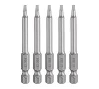 QUARKZMAN 5Pcs Embout de Tournevis Carré Sq1 1/4" Tige Hexagonale 65mm/2.6" Longueur Magnétique 4 Pointes Embouts Hexagonaux Acier S2 Qualité Industrielle Électrique 5mm Tige
