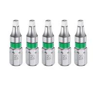 QUARKZMAN 5Pcs Embout de Tournevis Carré Sq1 Tige Hexagonale 1/4" 25mm/1" Longueur Magnétique 4 Pointes en Acier S2 Embout de Tournevis Électrique