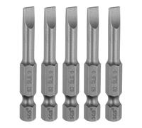 QUARKZMAN 5Pcs Embouts de Tournevis à Fente Magnétique Sl5 5mm en Acier S2 Embout de Tournevis Plat à Tête Plate 1/4" Queue Hexagonale Embout de Tournevis Industrielle de 2" de Long