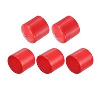 QUARKZMAN 5pcs Embouts en Caoutchouc, 38 mm ID Vis Filetage Protecteur en PVC Embouts de Protection Flexible pour Tube Métallique, Câbles, Fils, Tige, Écrou et Cache Boulon, Rouge