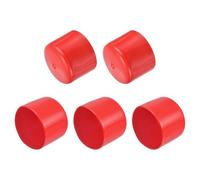 QUARKZMAN 5pcs Embouts en Caoutchouc, 56 mm ID Vis Filetage Protecteur en PVC Embouts de Protection Flexible pour Tube Métallique, Câbles, Fils, Tige, Écrou et Cache Boulon, Rouge