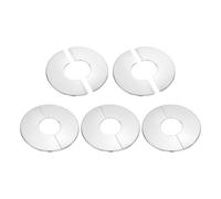 QUARKZMAN 5Pcs Flasque Murale Fendue, Plaque Rond Auto-Adhésive En Acier Inoxydable Couvre-Trou Décoratif Hauteur 5.5mm Pour Tuyaux Dia 52mm Toilette Évier Robinet