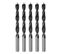 QUARKZMAN 5Pcs Forets à Pointe de Centrage 7,5mm (19/64") Dia Tige Ronde Droite en Acier Foret Métrique à Pointe de Centrage 2,8" Profondeur de Perçage Forets Hélicoïdaux pour Menuisierie