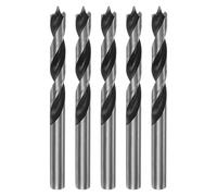 QUARKZMAN 5Pcs Forets à Pointe de Centrage 9,5mm (24/64") Dia Tige Droite Ronde Foret Métrique à Pointe de Centrage 3" Profondeur de Perçage Forets Hélicoïdaux pour Menuisierie