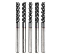 QUARKZMAN 5Pcs Fraise Carbure A Bout Carré 1/8" Diamètre De Coupe 4 Tailles Revêtement TiAlN Pour Acier Trempé Métal (1/8" Queue 1/2" Longueur De Coupe 1-1/2" Long 45 Degrés Hélice)