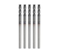 QUARKZMAN 5pcs Fraise Carbure Queue Carrée 3/32" Diamètre De Coupe 4 Canelures Revêtement TiAlN Pour Acier Trempé Métal (3/32" Queue 9/32" Longueur De Coupe 1-1/2" Long 30 Degrés Hélice)
