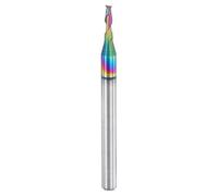 QUARKZMAN 5Pcs Fraise Spirale, 1/16" Diamètre De Coupe, Up Cut 2-Flutes AITIN Revêtue En Carbure Solide Avec Queue De 1/8" Pour CNC Gravure Sur Bois, 3/16" Longueur De Coupe, Revêtement