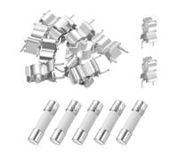 QUARKZMAN 5pcs Fusible Céramique À Fusion Lente 6.3A 250V, Fusibles Cartouche Temporisés 6.3Amp 5x20mm Avec 10pcs Pinces