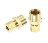 QUARKZMAN 5Pcs Laiton Compression Tube 1/4" Tube OD x 1/4" NPT Femelle | Raccord, Connecteur Droit, Accouplement Adaptateur Union Raccords