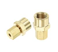 QUARKZMAN 5Pcs Laiton Compression Tube Raccord, 1/8" Tube OD x 1/8" NPT Femelle Connecteur Droit Accouplement Adaptateur Union Raccords
