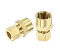 QUARKZMAN 5Pcs Laiton Compression Tube Raccord, 3/8" Tube OD x 3/8" NPT Femelle Connecteur Droit Accouplement Adaptateur Union Raccords