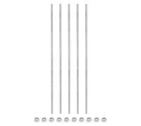 QUARKZMAN 5Pcs M4 x 250mm Tige Filetée Entièrement avec 10 Pcs Écrous Hexagonaux, 0.7mm Pas de Filetage en Acier Inoxydable 304 Filetées à Droite, Goujons de Barre pour Bricolage