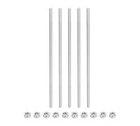 QUARKZMAN 5Pcs M6 x 250mm Tige Filetée Entièrement avec 10 Pcs Écrous Hexagonaux, 1mm Pas de Filetage en Acier Inoxydable 304 Filetées à Droite, Goujons de Barre pour Réparation, Bricolage