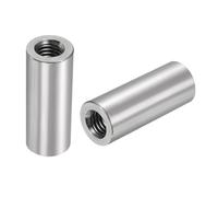 QUARKZMAN 5pcs M8 Rond Connecteur Écrous, 304 Inox Acier Accouplement Écrou 35mm/1.38" Longueur Manchon Tige Barre Goujon Écrou pour Support, M8x35x14mm