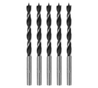 QUARKZMAN 5Pcs Mèches de Perçage Pointe Brad 4,5mm (11/64") Dia Tige Ronde Droite en Acier Mèche Métrique Pointe Brad 1,8" Profondeur de Perçage Mèches en Spirale pour Menuisier Bois