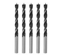 QUARKZMAN 5Pcs Mèches de Perçage Pointe Brad 6,5mm (16/64") Dia Tige Ronde Droite en Acier Mèche Métrique Pointe Brad 2,6" Profondeur de Perçage Mèches en Spirale pour Menuisier Bois