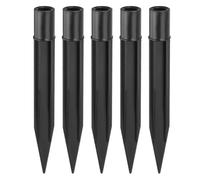 QUARKZMAN 5Pcs Piquets Éclairage Solaire 158mm Tête Dia 10mm Noir | Plastique ABS Renforcé, Piquets de Remplacement pour Sol, Pour Lampes Solaires Extérieur Jardin Torche Chemin Paysage