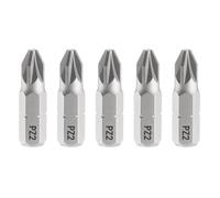 QUARKZMAN 5pcs PZ2 Embout de Tournevis 1/4" Tige Hexagonale 25mm/1" Longueur Magnétique Phillips Fendue Acier S2 Embout de Tournevis